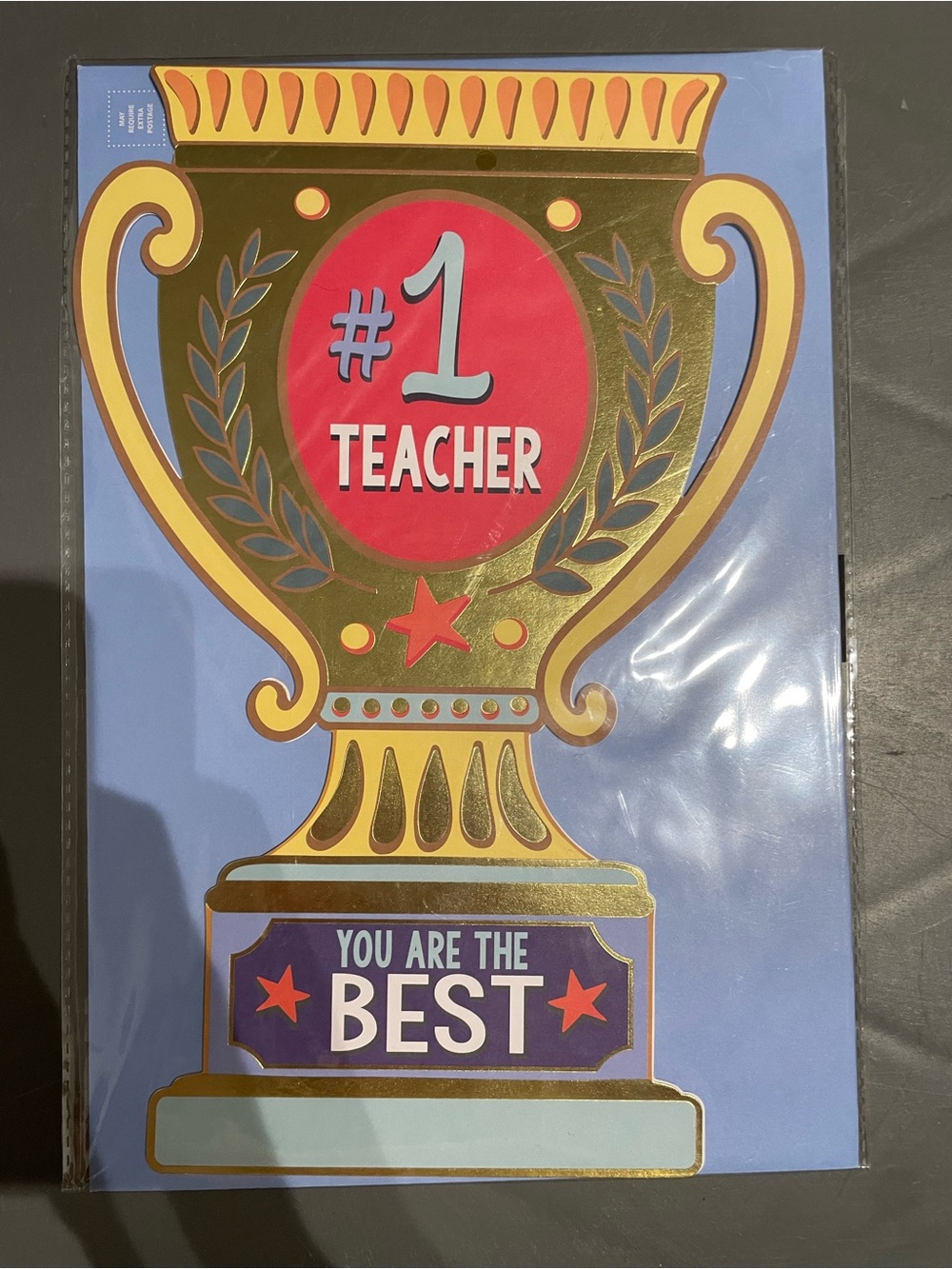 Jumbo Greeting Card 8โx12โ with Envelope #1 Teacher You Are The Bestโ New